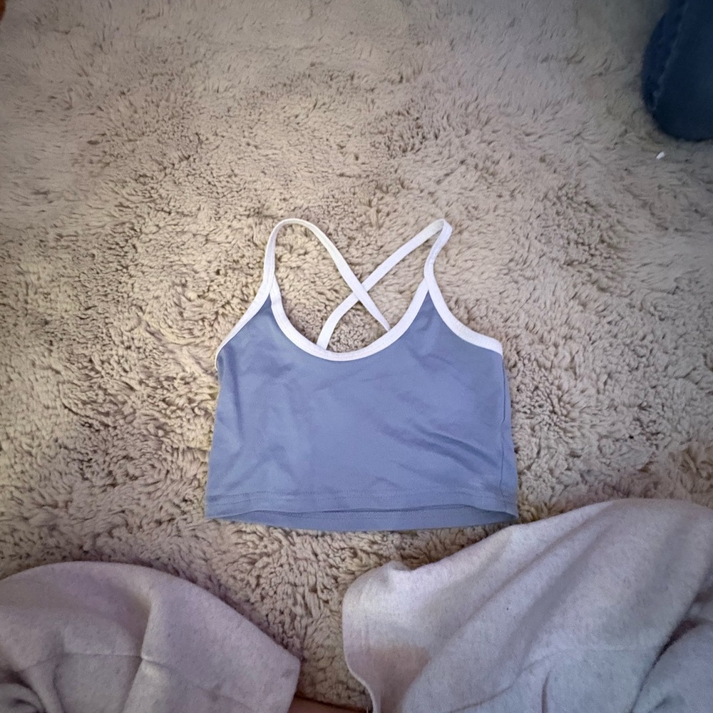 SHEIN Blue and White Tank Top